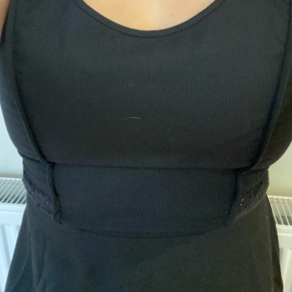 Little Black Dress M Lace Cut Out Tank Midi Moto Zipper Back LBD Mini Party S M - Picture 10 of 11